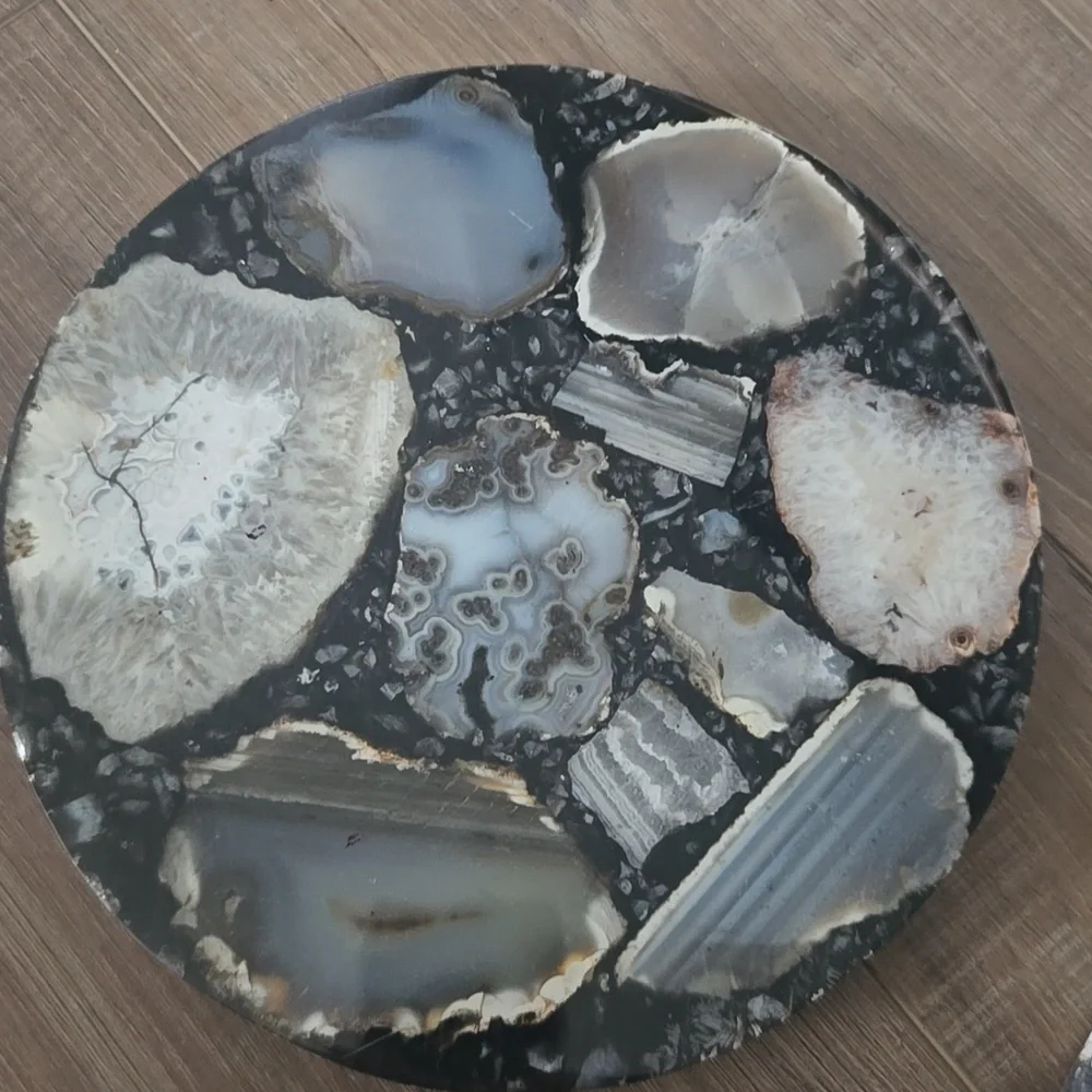 Agate Stone Trivet Hot Plate Set (2 Piece)